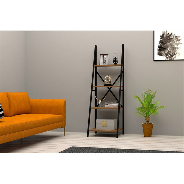 Bibliotecă Passi Puqa Design, nuc - alb, 50x44x150 cm