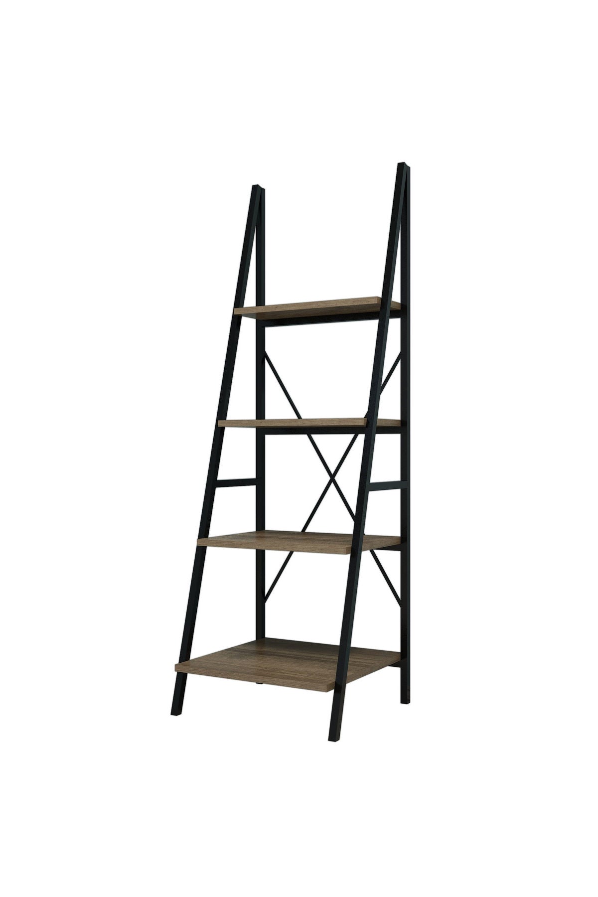 Bibliotecă Passi Puqa Design, nuc - alb, 50x44x150 cm - Nuc