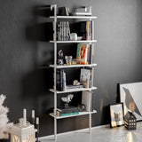 Bibliotecă Paula Hadley, negru - alb, 60x22x30 cm - Alb