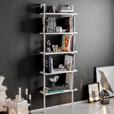 Bibliotecă Paula Hadley, negru - alb, 60x22x30 cm
