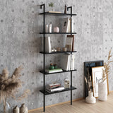 Bibliotecă Paula Hadley, negru - alb, 60x22x30 cm - Negru