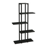 Biblioteca Ploko stejar melamin-negru metalic, 60x24x110 cm - Antracit