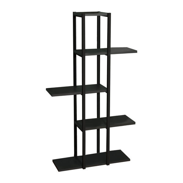 Biblioteca Ploko stejar melamin-negru metalic, 60x24x110 cm
