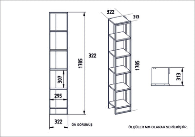 Biblioteca Polka Bookshelf, Auriu, 31x179x32 cm