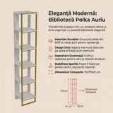 Biblioteca Polka Bookshelf, Auriu, 31x179x32 cm