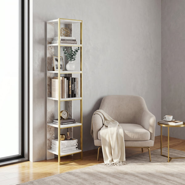 Biblioteca Polka Bookshelf, Auriu, 31x179x32 cm