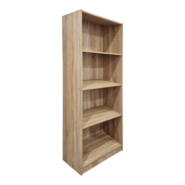Bibliotecă practică Kendy, Modern, Lemn, Alb - Antracit, 60x30x167 cm