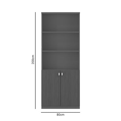 Biblioteca profesionala Denith, Gri inchis, 80x40x200 cm, foto produs