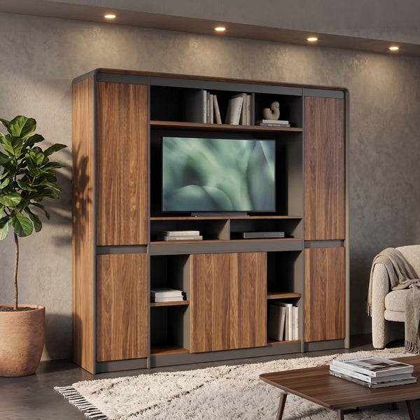 Biblioteca Professional bookcase Oscar, Antracit-Nuc, 200x40x200 cm