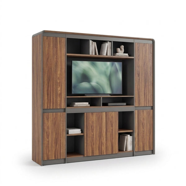 Biblioteca Professional bookcase Oscar, Antracit-Nuc, 200x40x200 cm