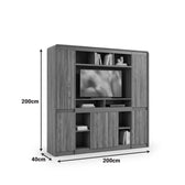 Biblioteca Professional bookcase Oscar, Antracit-Nuc, 200x40x200 cm Pakoworld, detaliu material si proportii, Biblioteca, culoare Antracit-Nuc, dimensiuni 200 40 200 cm