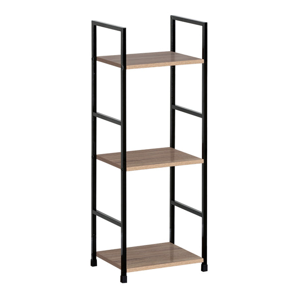 Biblioteca-raft Bitok stejar-otel, negru, 29x24x80 cm