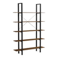 Bibliotecă-Raft cu design modern Varous, Industrial, Metal și Lemn, Nuc, 120x28x180 cm, imagine suplimentara