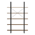 Bibliotecă-Raft cu design modern Varous, Industrial, Metal și Lemn, Nuc, 120x28x180 cm, detaliu produs