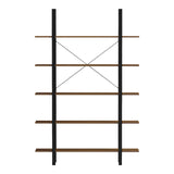 Bibliotecă-Raft cu design modern Varous, Industrial, Metal și Lemn, Nuc, 120x28x180 cm