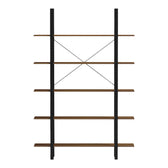 Bibliotecă-Raft cu design modern Varous, Industrial, Metal și Lemn, Nuc, 120x28x180 cm, detaliu produs