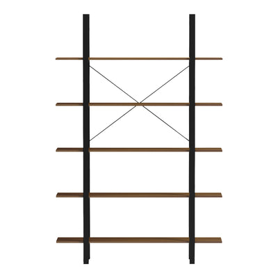 Bibliotecă-Raft cu design modern Varous, Industrial, Metal și Lemn, Nuc, 120x28x180 cm, detaliu produs