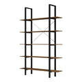 Bibliotecă-Raft cu design modern Varous, Industrial, Metal și Lemn, Nuc, 120x28x180 cm, perspectiva suplimentara