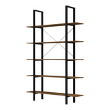 Bibliotecă-Raft cu design modern Varous, Industrial, Metal și Lemn, Nuc, 120x28x180 cm