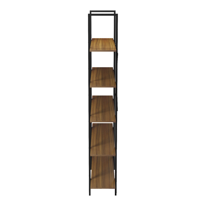 Bibliotecă-Raft cu design modern Varous, Industrial, Metal și Lemn, Nuc, 120x28x180 cm
