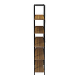 Bibliotecă-Raft cu design modern Varous, Industrial, Metal și Lemn, Nuc, 120x28x180 cm