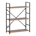 Biblioteca-raft Manlo Natural-otel negru 59x24x80 cm