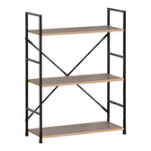 Biblioteca-raft Manlo Natural-otel negru 59x24x80 cm