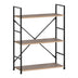 Biblioteca-raft Manlo Natural-otel negru 59x24x80 cm