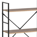 Biblioteca-raft Manlo Natural-otel, negru, 59x24x80 cm, imagine suplimentara