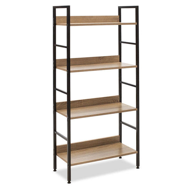 Biblioteca Ramon, negru Natural, 60x28x126 cm