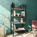 Biblioteca Ramon, negru Natural, 60x28x126 cm, detaliu produs