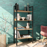 Biblioteca Ramon, negru Natural, 60x28x126 cm