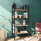 Biblioteca Ramon, negru Natural, 60x28x126 cm, detaliu produs