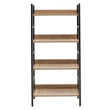 Biblioteca Ramon, negru Natural, 60x28x126 cm