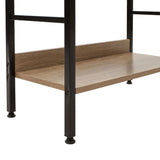 Biblioteca Ramon, negru Natural, 60x28x126 cm