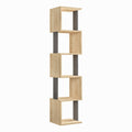 Biblioteca Slim Bran cu 5 rafturi, Bej, 35 x 161 x 30 cm