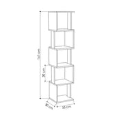 Biblioteca Slim Bran cu 5 rafturi, Bej, 35 x 161 x 30 cm