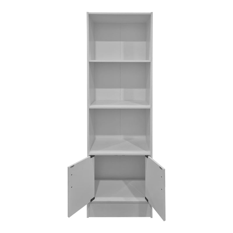 Biblioteca cu rafturi Tekaro, Lemn, Sonoma, 57x33x180 cm - Alb