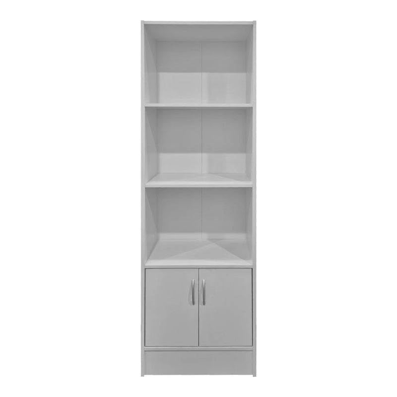 Biblioteca cu rafturi Tekaro, Lemn, Sonoma, 57x33x180 cm - Alb