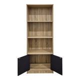 Biblioteca moderna Tekaro, Lemn, Alb, 60x29x166 cm - Sonoma-Antracit
