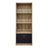 Biblioteca moderna Tekaro, Lemn, Alb, 60x29x166 cm - Sonoma-Antracit