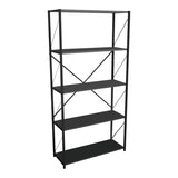 Biblioteca Tikilmo, Stejar - Antracit, 88x34x180 cm - Antracit