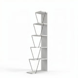 Biblioteca Tlos cu 6 rafturi, diverse culori, 50x150x22 cm - Alb