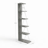 Biblioteca Tlos cu 6 rafturi, diverse culori, 50x150x22 cm - Alb