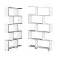 Biblioteca Vento, 6 rafturi, Alb, 90 x 155 x 20 cm