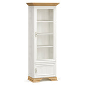 Biblioteca Vitrina Jaden, Alb - Sejar, 71 x 43 x 198 cm