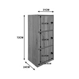 Bibliotecă Wirdia column cabinet light gri, Gri deschis, 31x24x72 cm