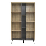 Biblioteca Zezan, lemn și metal, Stejar, 114x30x200 cm
