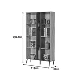 Biblioteca Zezan, lemn și metal, Stejar, 114x30x200 cm