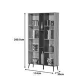 Biblioteca Zezan, lemn și metal, Stejar, 114x30x200 cm, perspectiva suplimentara